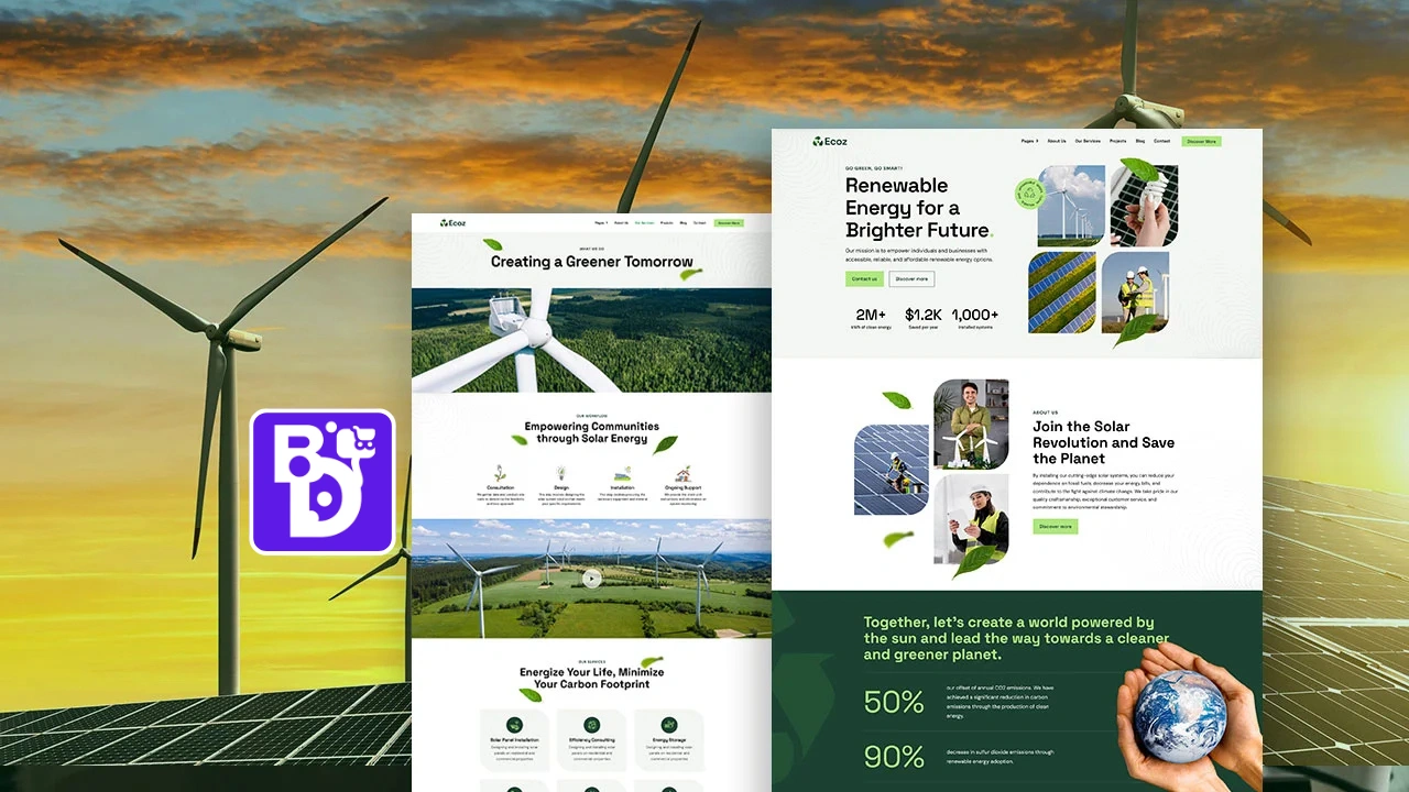 Ecoz – Solar & Renewable Energy WordPress Elementor Web Template / WordPress Website Template 13 Ecoz – Solar & Renewable Energy WordPress Elementor Web Template / WordPress Website Template