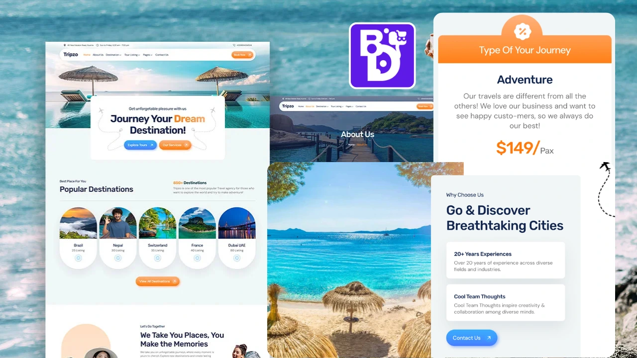 Tripzo – Tourism & Travel Agency WordPress Elementor Template Kit 3 Tripzo – Tourism & Travel Agency WordPress Elementor Template Kit